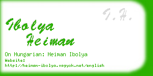 ibolya heiman business card